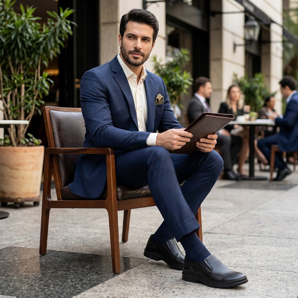 Sapato Masculino Social Pipper em Couro Preto 54813NC 27101 - Imagem 4