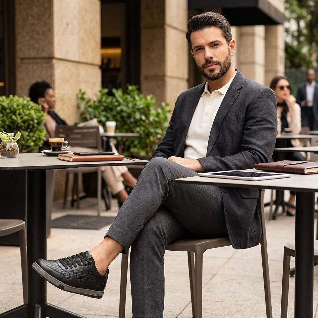 Sapatênis Pegada Pgd Masculino Microfibra 170428-03 Preto - Imagem 6