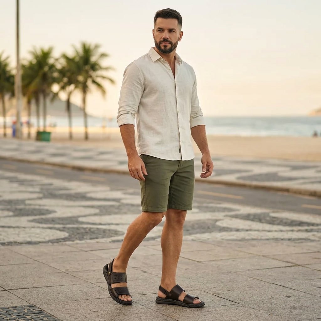 Sandália Masculina Pegada em Couro Marrom 131288-02 - Imagem 7