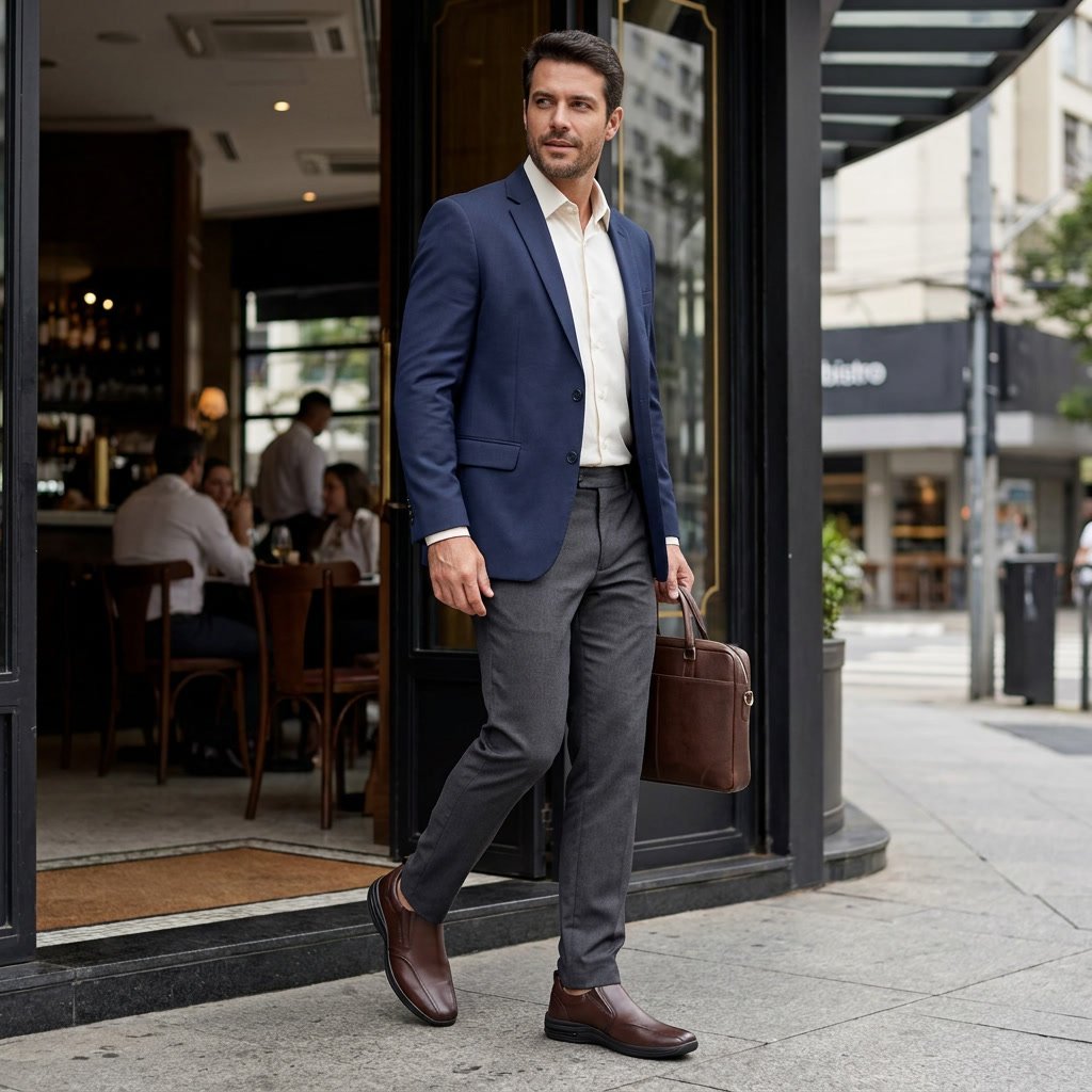 Sapato Masculino Social Pipper em Couro Café 53106PC - Imagem 11