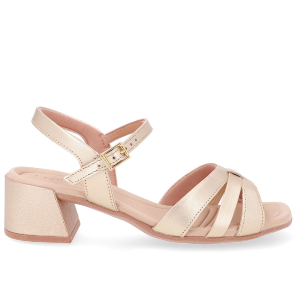 Sandália Feminina Usaflex em Couro Dourado UD25003