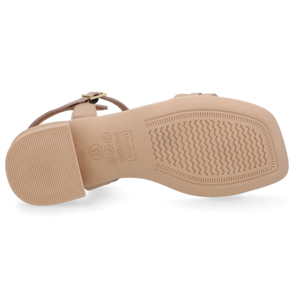 Sandália Feminina Usaflex em Couro Nude AN27007