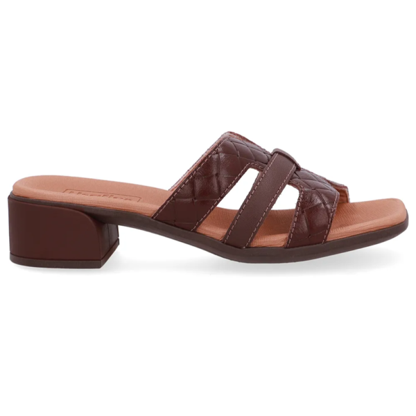 Tamanco Feminino Usaflex em Couro Marrom AN27009