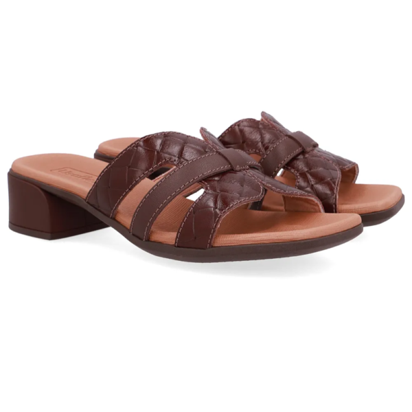 Tamanco Feminino Usaflex em Couro Marrom AN27009