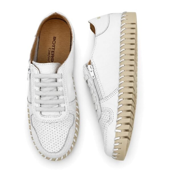 Tênis Feminino Bottero Casual em Couro Branco 374103