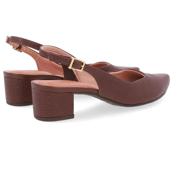 Slingback Usaflex em Couro Pinhão UD24004
