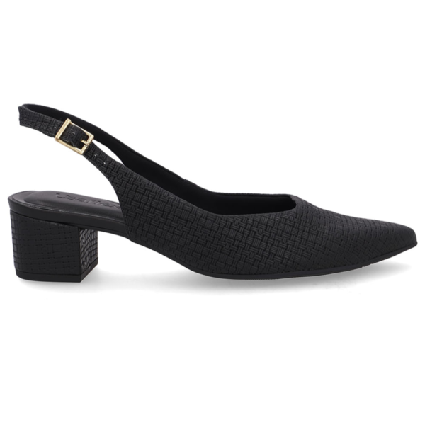 Slingback Usaflex em Couro Preto UD24004