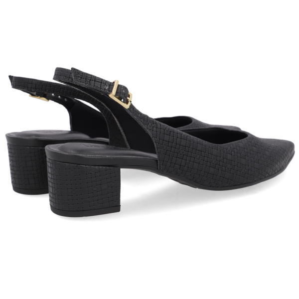 Slingback Usaflex em Couro Preto UD24004
