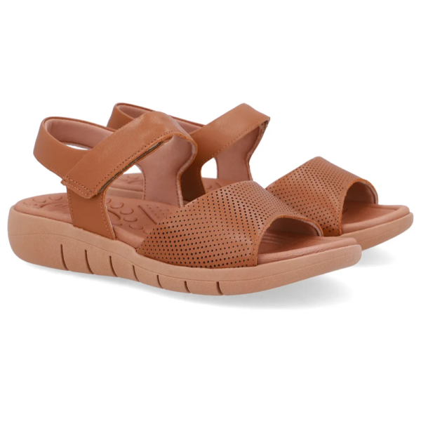 Sandália Feminina Usaflex em Couro Marrom UD17001