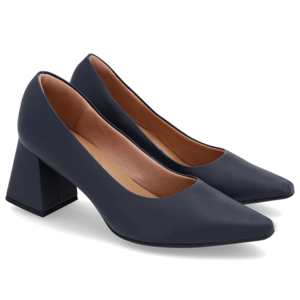 Scarpin Feminino Usaflex Salto Médio em Couro Azul EP05001
