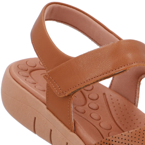 Sandália Feminina Usaflex em Couro Marrom UD17001