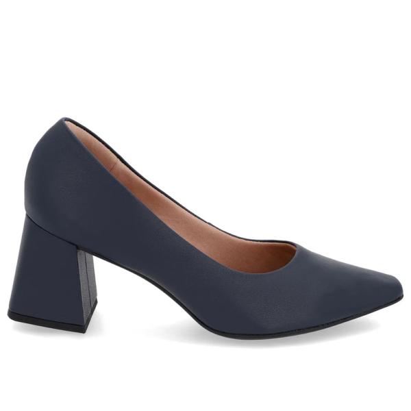 Scarpin Feminino Usaflex Salto Médio em Couro Azul EP05001
