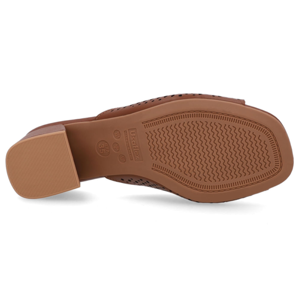 Tamanco Feminino Usaflex em Couro Marrom UD09001