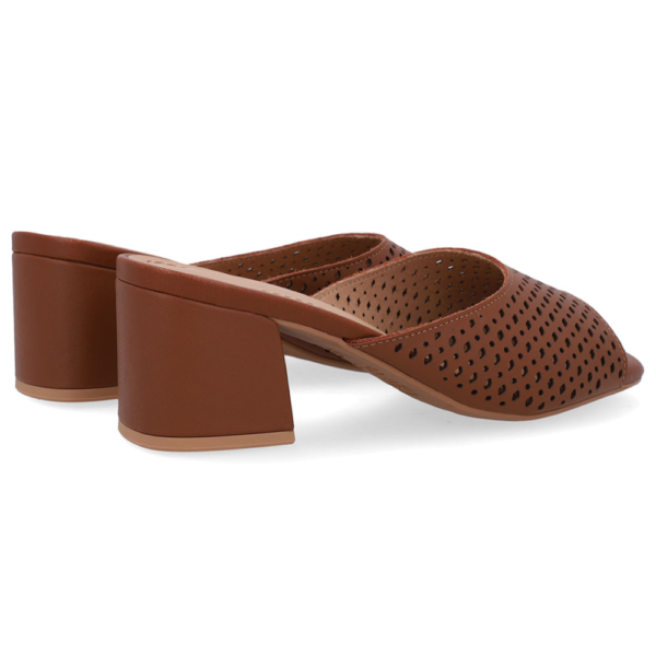 Tamanco Feminino Usaflex em Couro Marrom UD09001