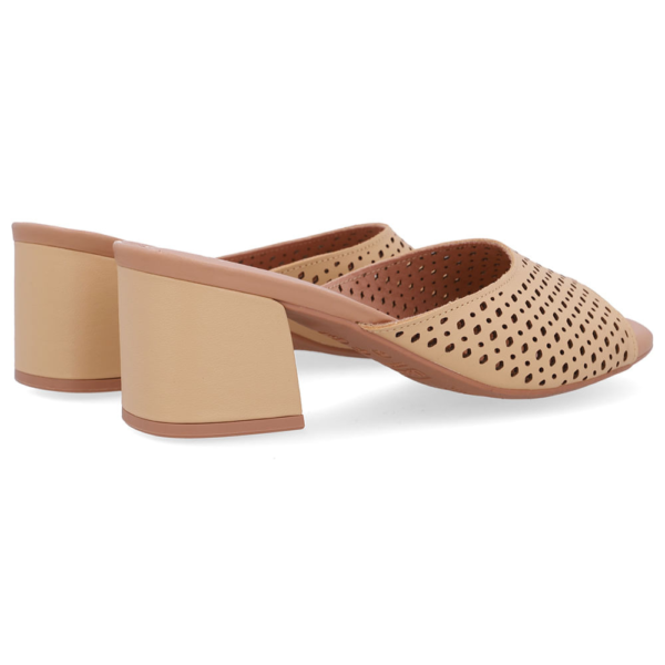 Tamanco Feminino Usaflex em Couro Creme UD09001