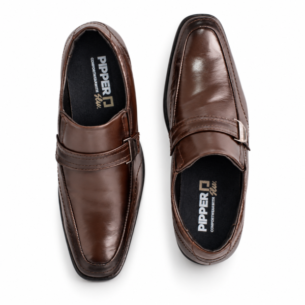 Sapato Masculino Social Pipper Lorde em Couro Café 555305