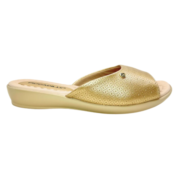 Tamanco Piccadilly Camila Feminino Rasteira Dourado 500431