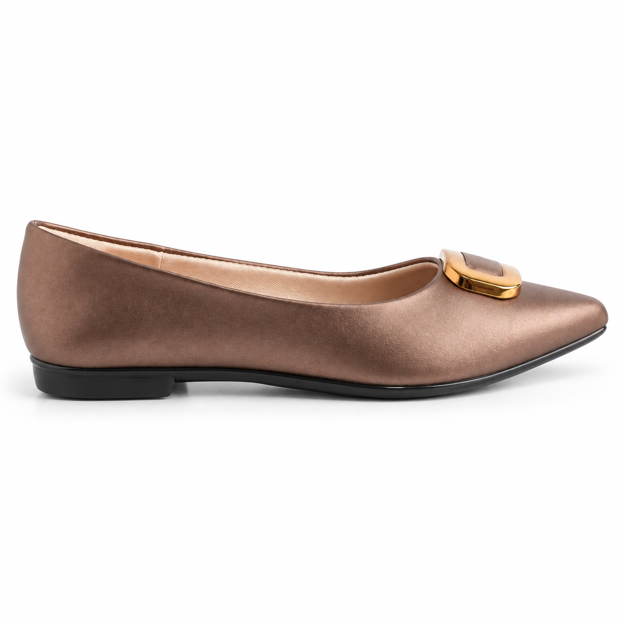Sapatilha Feminina Couroflex Metalizado Café 574.6005