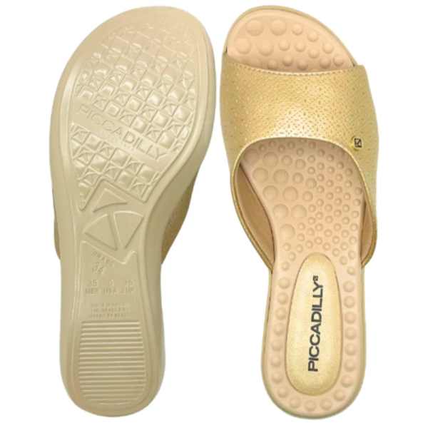 Tamanco Piccadilly Camila Feminino Rasteira Dourado 500431