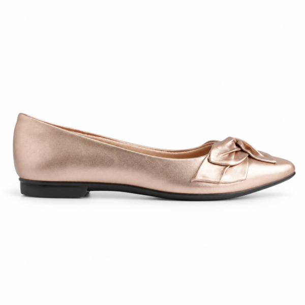 Sapatilha Feminina Couroflex Metalizado Rose 574.6095