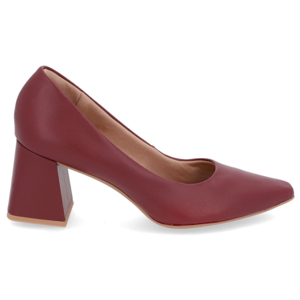 Scarpin Feminino Usaflex Salto Médio em Couro Bordô EP05001
