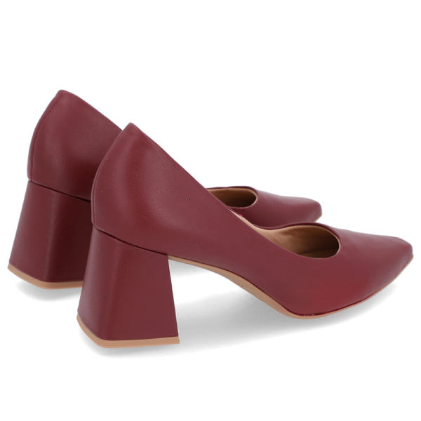 Scarpin Feminino Usaflex Salto Médio em Couro Bordô EP05001