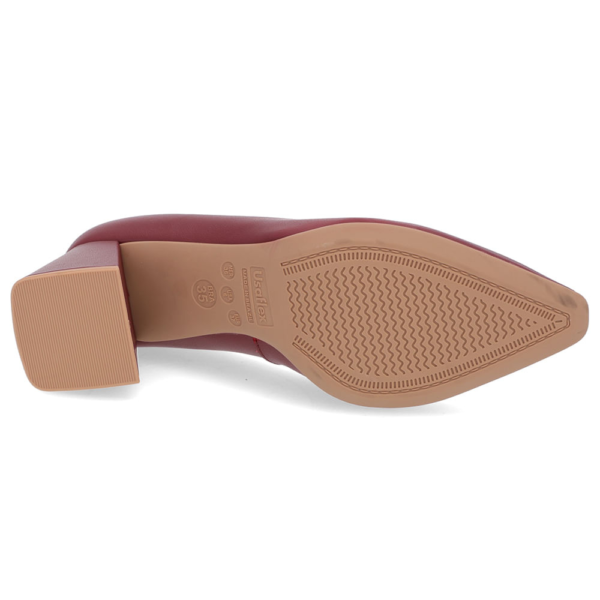 Scarpin Feminino Usaflex Salto Médio em Couro Bordô EP05001