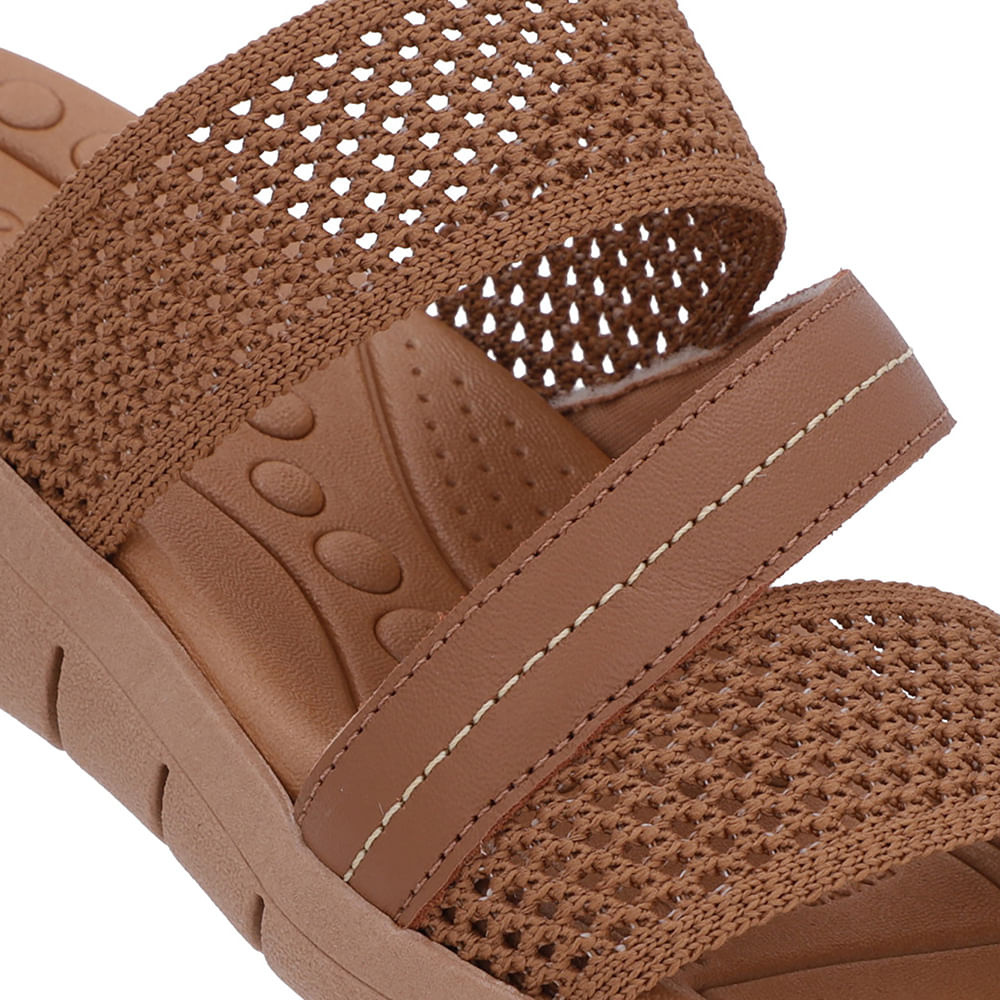 Tamanco Feminino Usaflex em Tricot Marrom UC08007 - Imagem 4