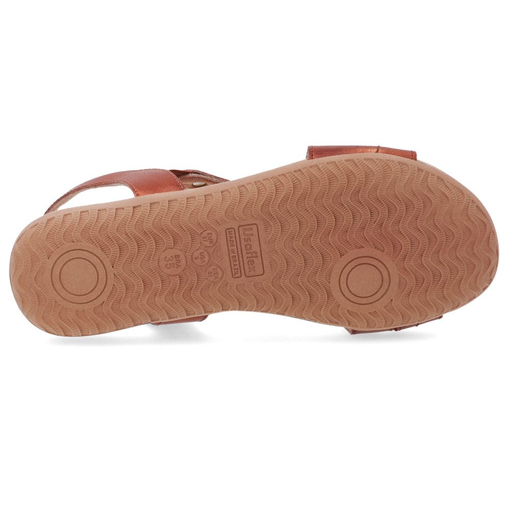 Sandália Feminina Usaflex em Couro Cobre R18041 - Imagem 4