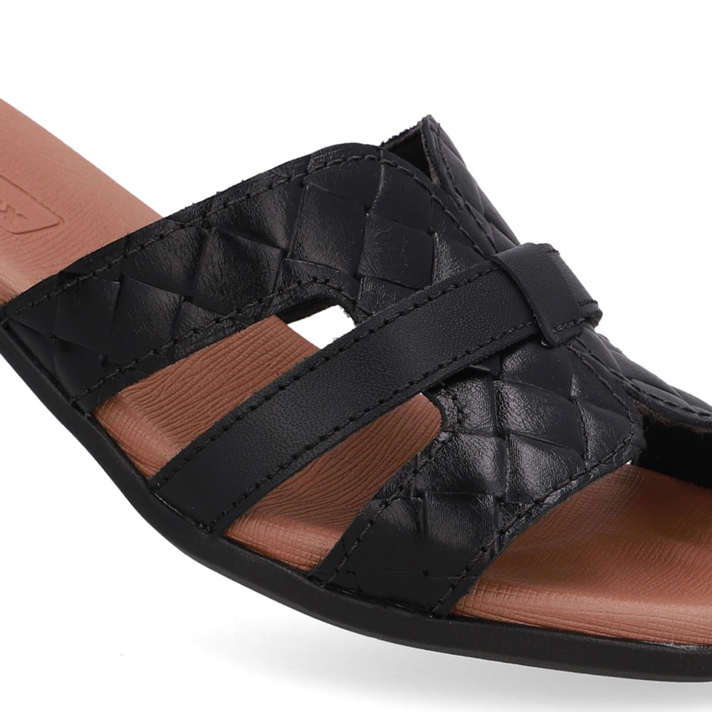 Tamanco Feminino Usaflex em Couro Preto AN27009 - Imagem 3
