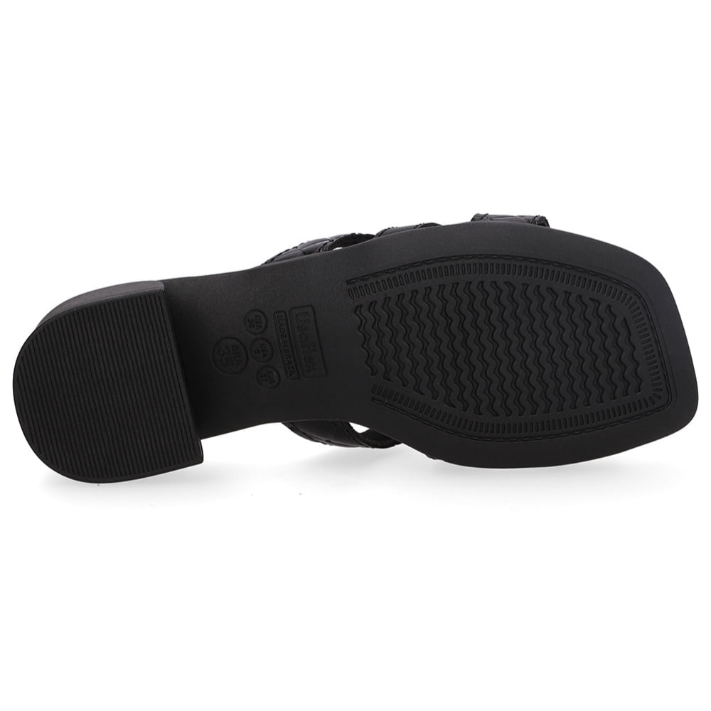 Tamanco Feminino Usaflex em Couro Preto AN27009 - Imagem 5