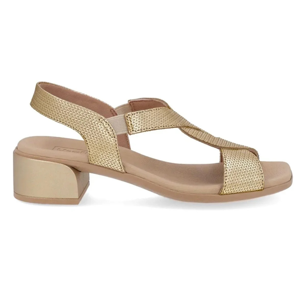 Sandália Feminina Usaflex em Couro Dourada AN27003