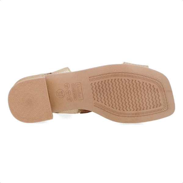 Sandália Feminina Usaflex em Couro Dourada AN27003