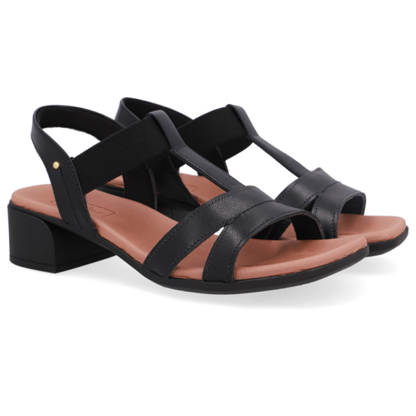Sandália Feminina Usaflex em Couro Preto AN27006