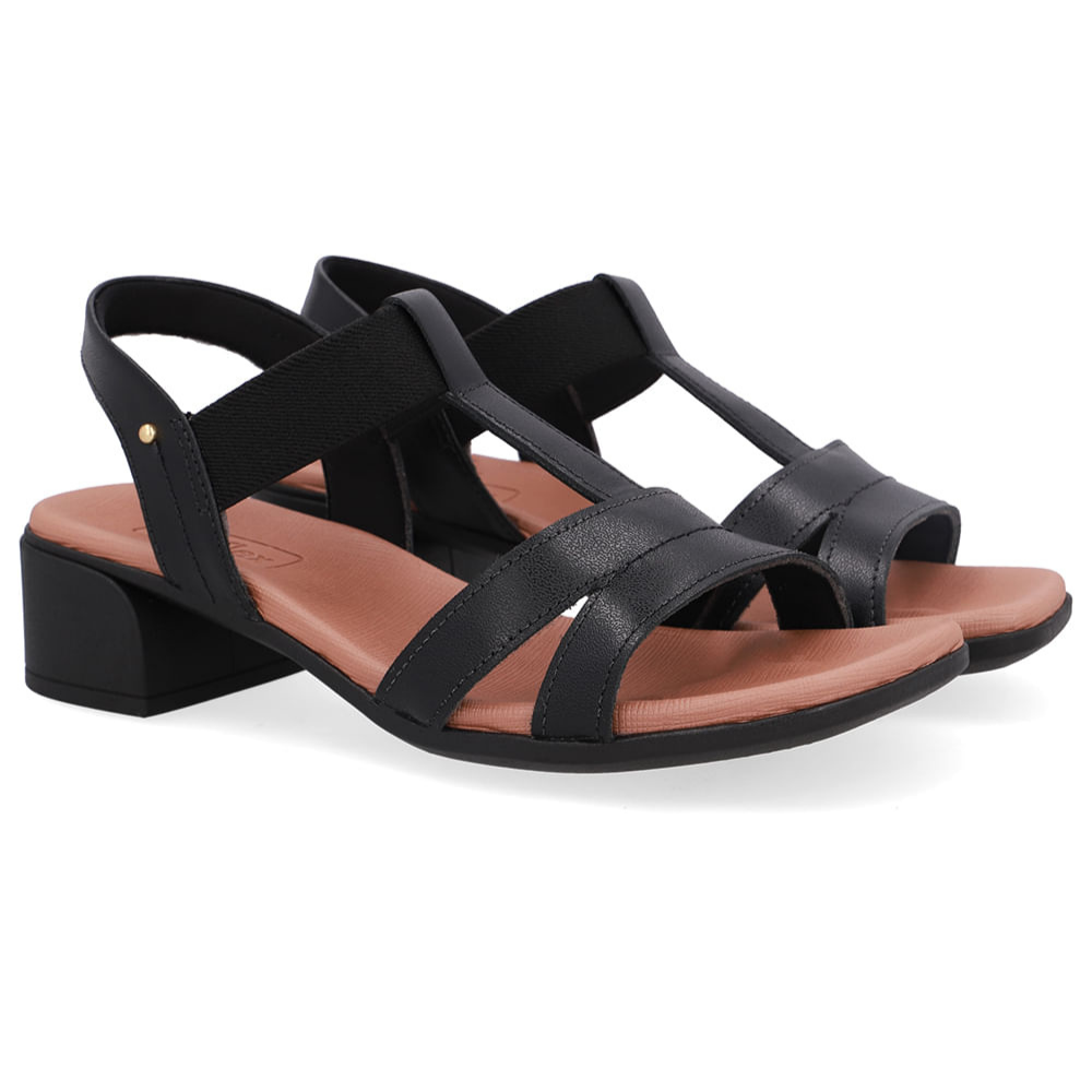 Sandália Feminina Usaflex em Couro Preto AN27006 - Imagem 2