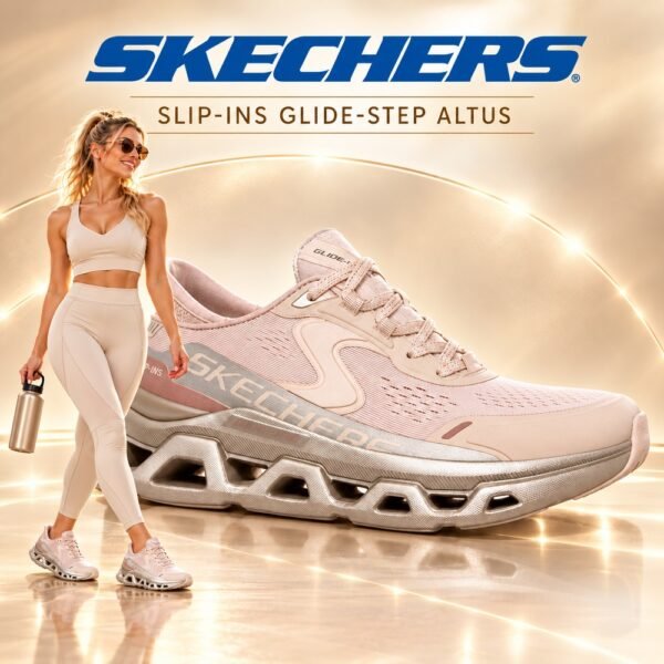 Tênis Feminino Skechers Glide-Step Altus Starlight Bege e Dourado 150514
