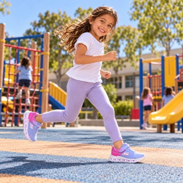 Tênis Infantil Skechers Glide-Step Lights Lilás e Rosa 303730L
