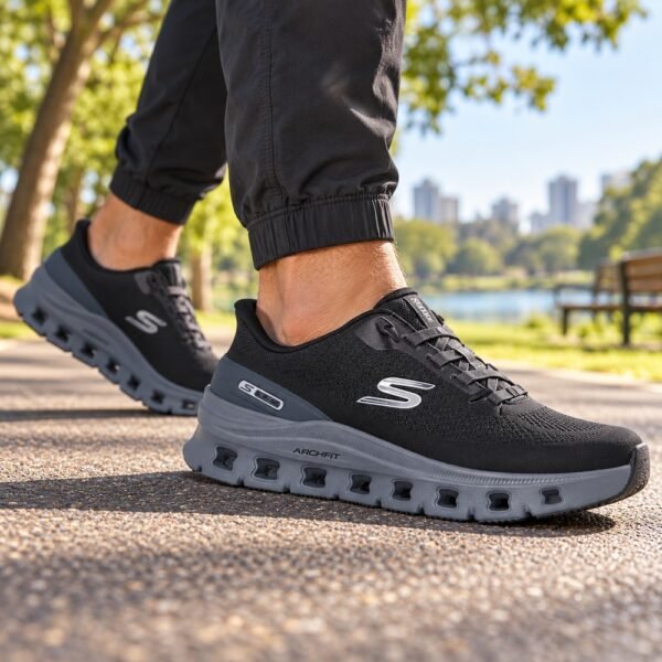 Tênis Masculino Skechers Slip-ins Arch Fit Glide-Step Pro Preto e Cinza 233110-BKCC