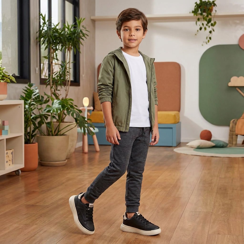 Tênis Klin Infantil Masculino Casual Conforto Preto 355001000 - Imagem 8