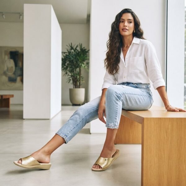 Tamanco Piccadilly Camila Feminino Rasteira Dourado 500431