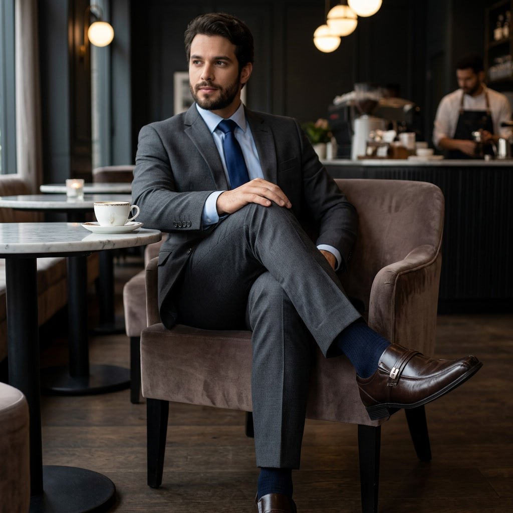 Sapato Masculino Social Pipper Duke em Couro Café 590219 - Imagem 9