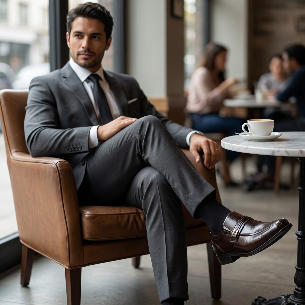 Sapato Masculino Social Pipper Duke em Couro Café 590219 - Imagem 7
