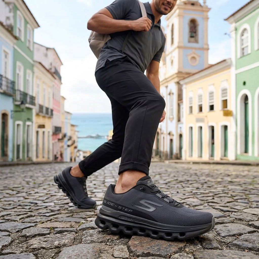 Tênis Skechers Go Run Glide Step Arch Fit Ca Masculino Preto GTM-221121 - Imagem 8