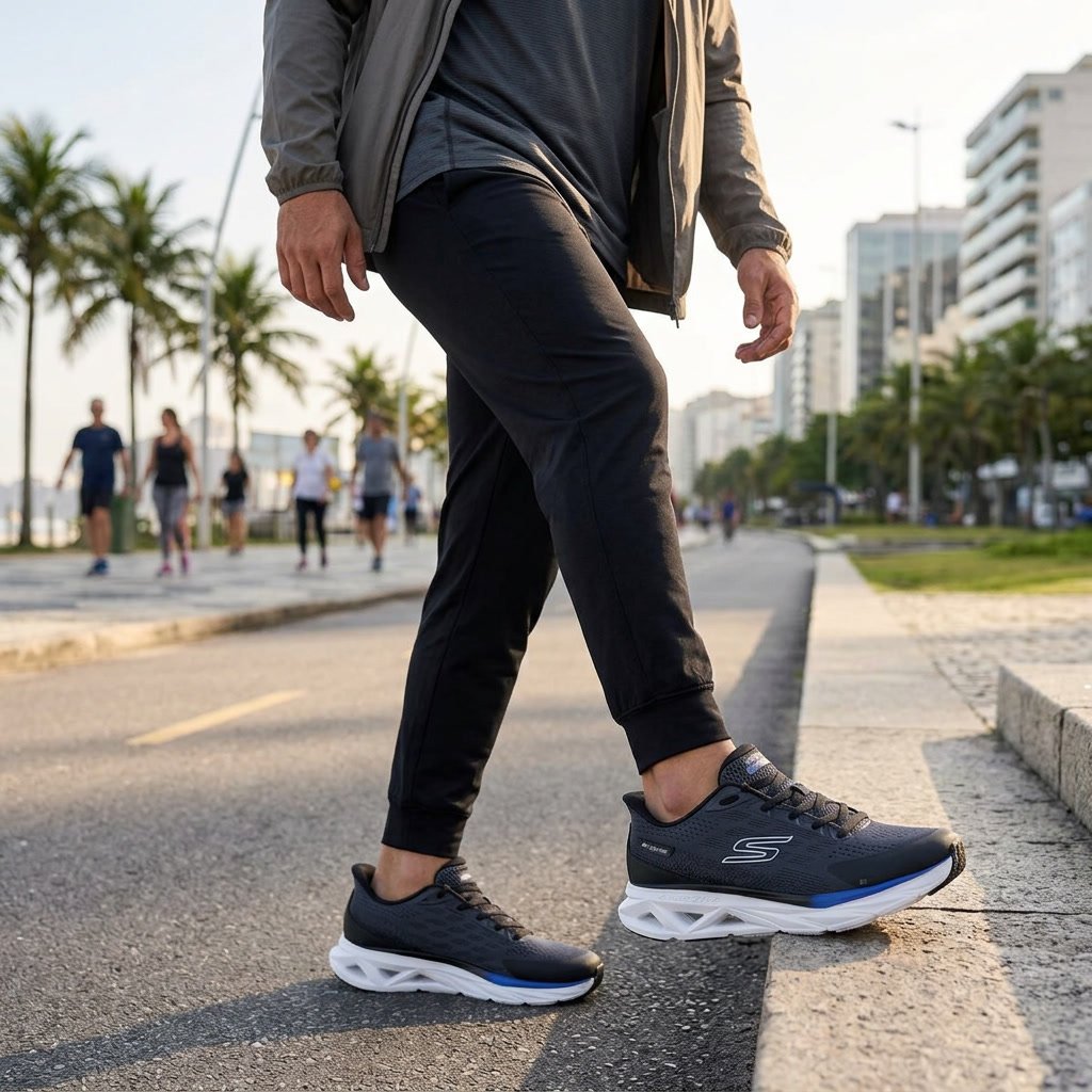 Tênis Skechers Glide-Step Vortex Masculino - Preto e Cinza - GTM-221040 - Imagem 8