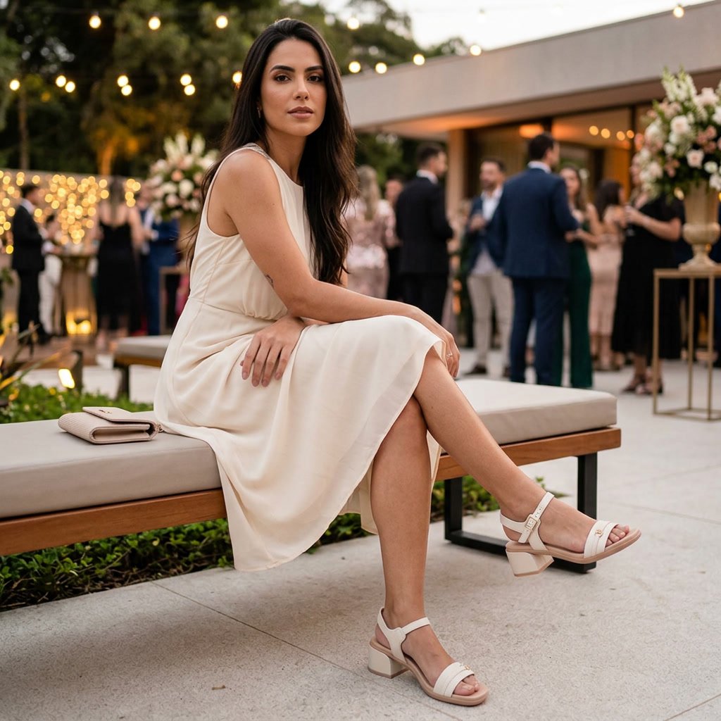 Sandália Feminina Usaflex em Couro Marfim AN27007 - Imagem 8