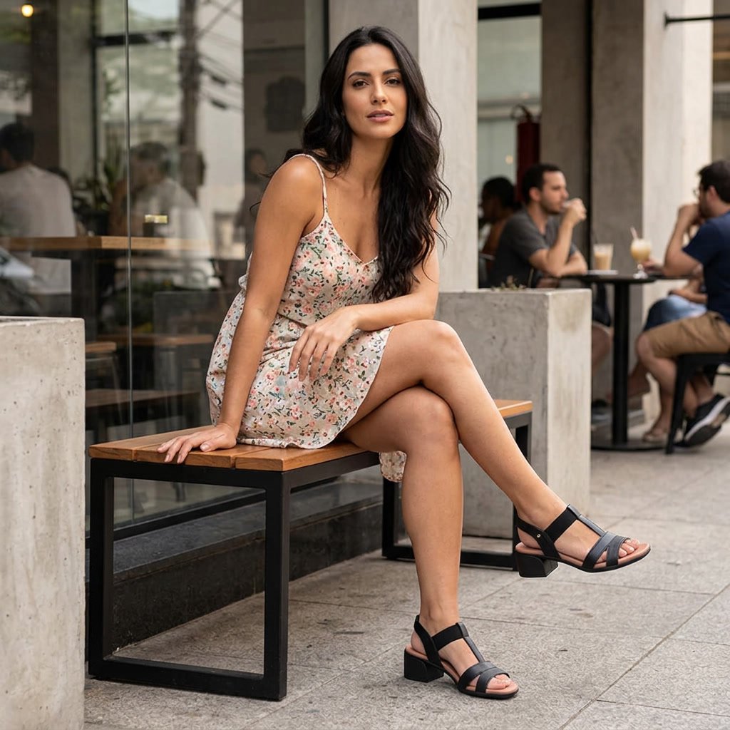 Sandália Feminina Usaflex em Couro Preto AN27006 - Imagem 8