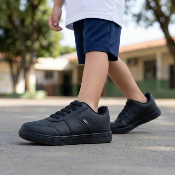 Tênis Klin Infantil Unissex College Preto Cadarço Elástico 323029000