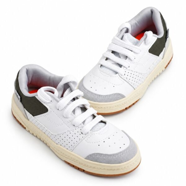 Tênis Kidy Infantil Menino K360 Estilo Respitec Branco, Cinza e Verde