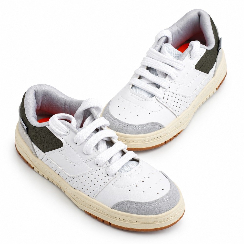 Tênis Kidy K360 Estilo branco, cinza e verde — foto 3
