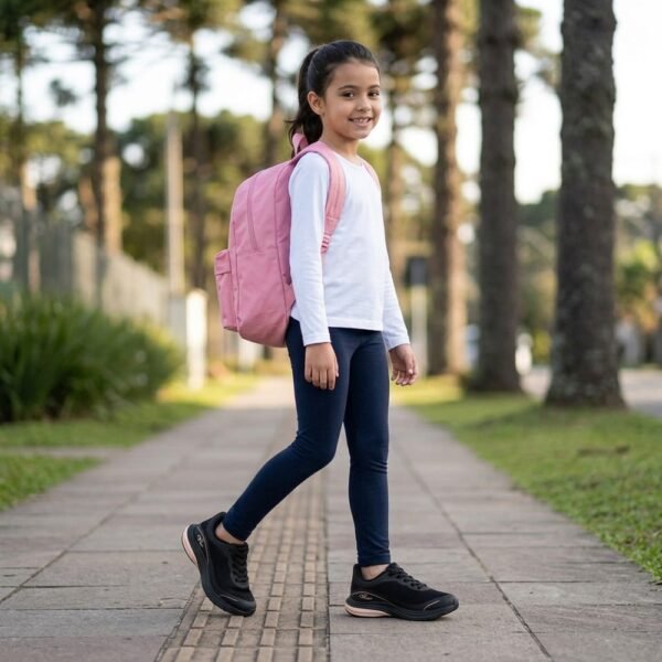 Tênis Infantil Menina Kidy K360 Super Leve Preto/Bronze 32700233516